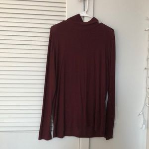 maroon turtleneck sweater